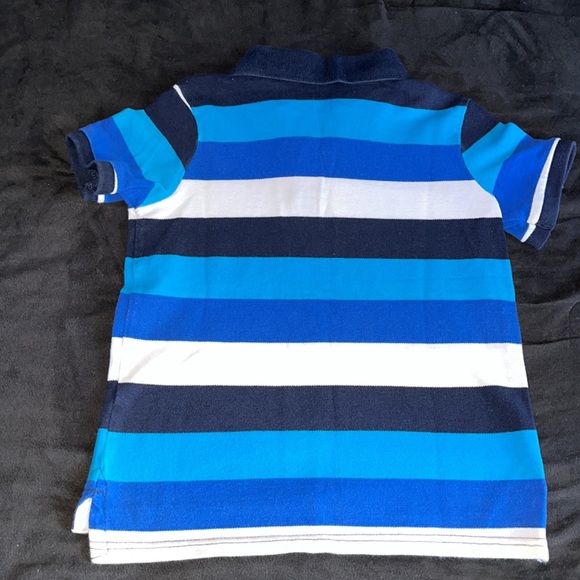 Greendog Kid Boy Youth Blue Striped Polo Short Sleeve Shirt - Picture 2 of 4